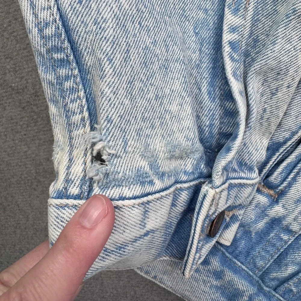 Vintage 80s Levis Trucker Jacket Mens L 70507 0208 Blue Acid Wash Made In USA - Picture 7 of 10